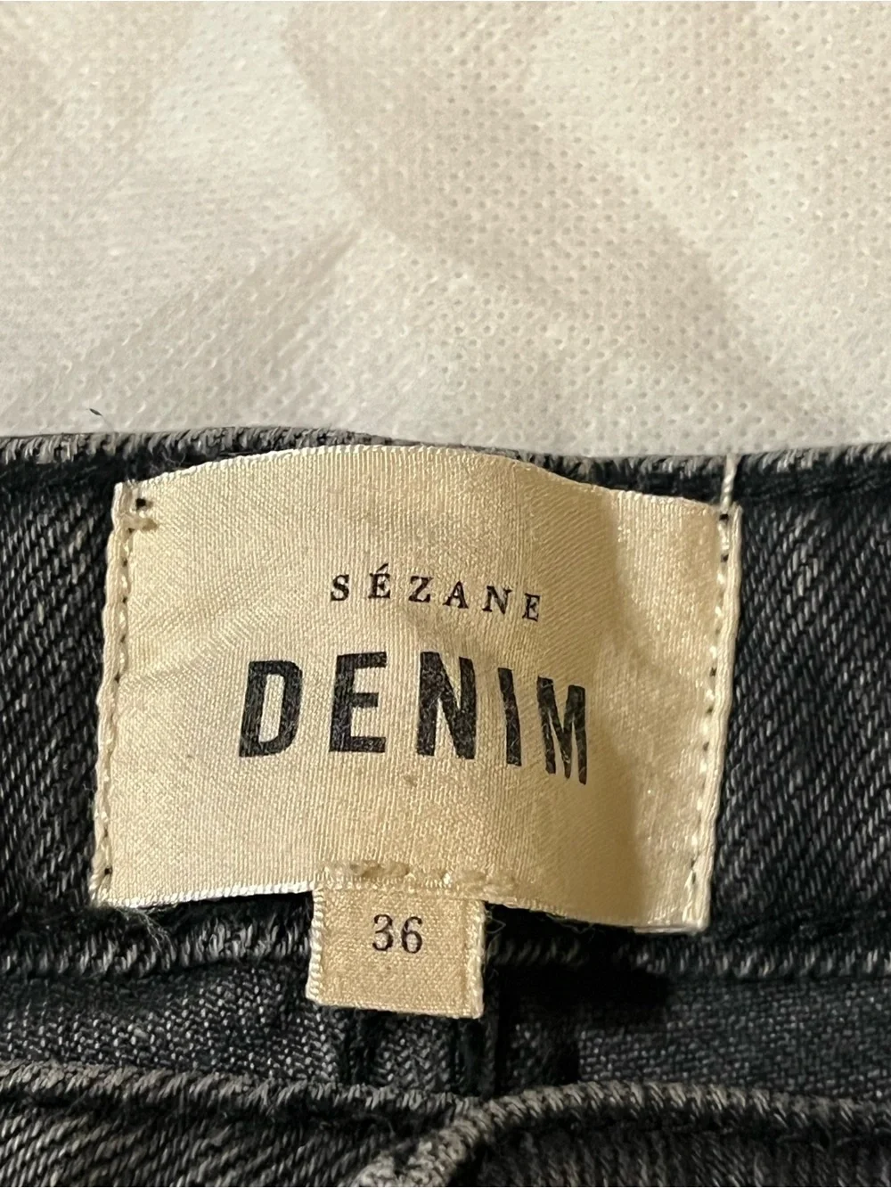 Sezane womens jeans slim parfait straight leg middle gray eu 36 or 4 high rise
